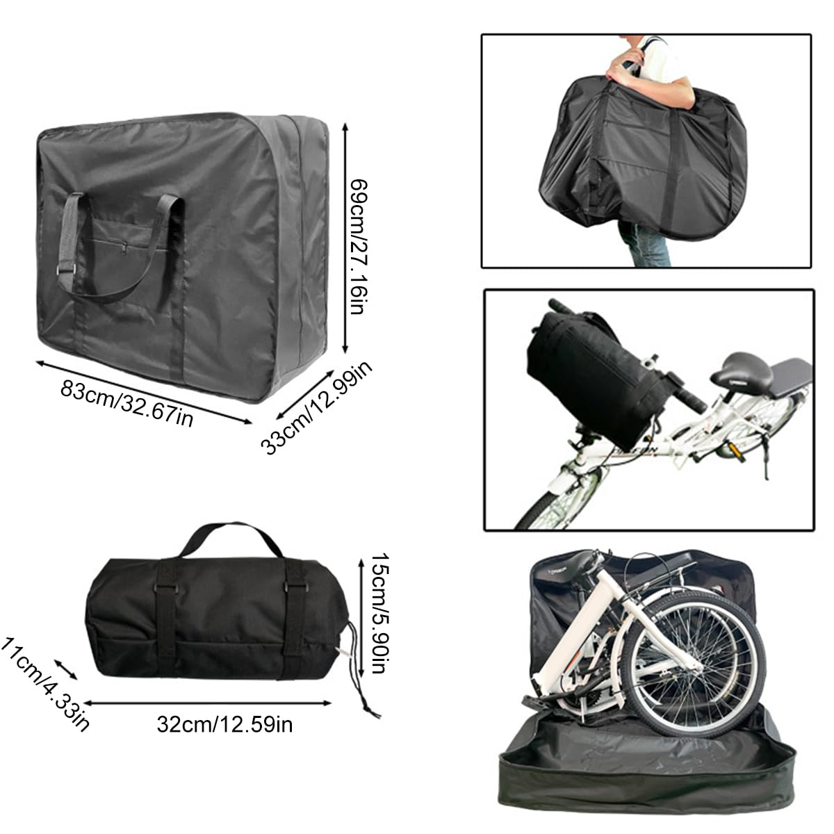 Amazon | 折りたたみ自転車用輪行袋 16〜25インチ対応 専用ケース